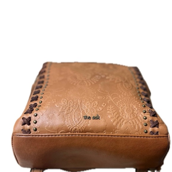 The Sak Backpack Loyola Tobacco Floral Convertible Small Leather Backpack - Picture 2 of 12